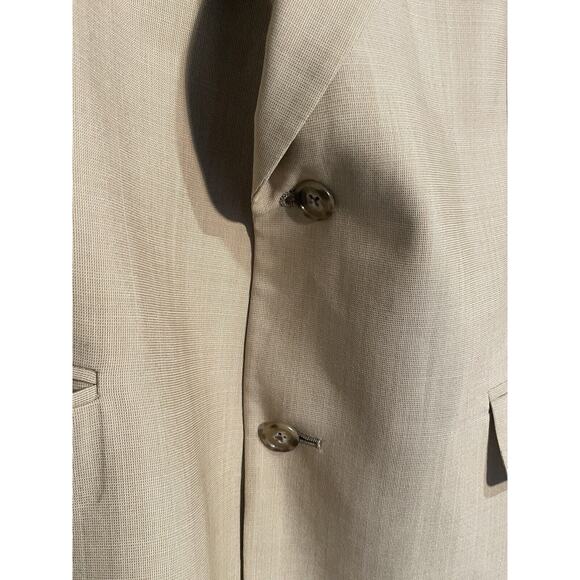 Burberry USA Blazer Suit Jacket Beige Adult 2 Button Size 42R New Pure Wool - Picture 5 of 14